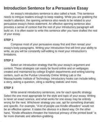 how to start off a persuasive essay examples what makes a strong introduction?